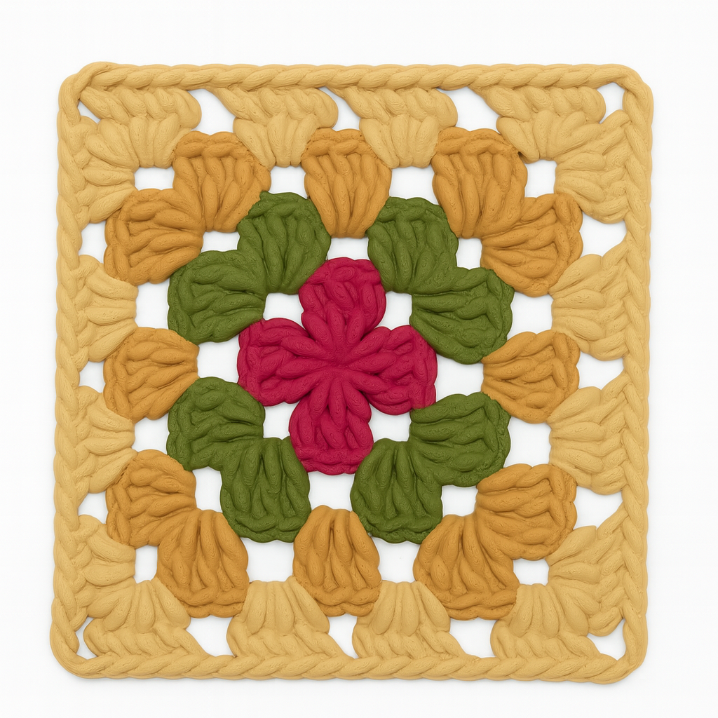 Homestead: 3D-Printed Crochet Granny Squares (Set of 9)