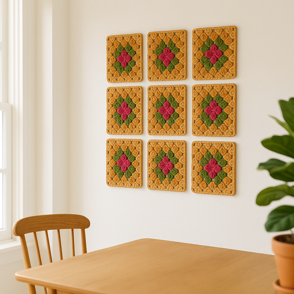 Homestead: 3D-Printed Crochet Granny Squares (Set of 9)