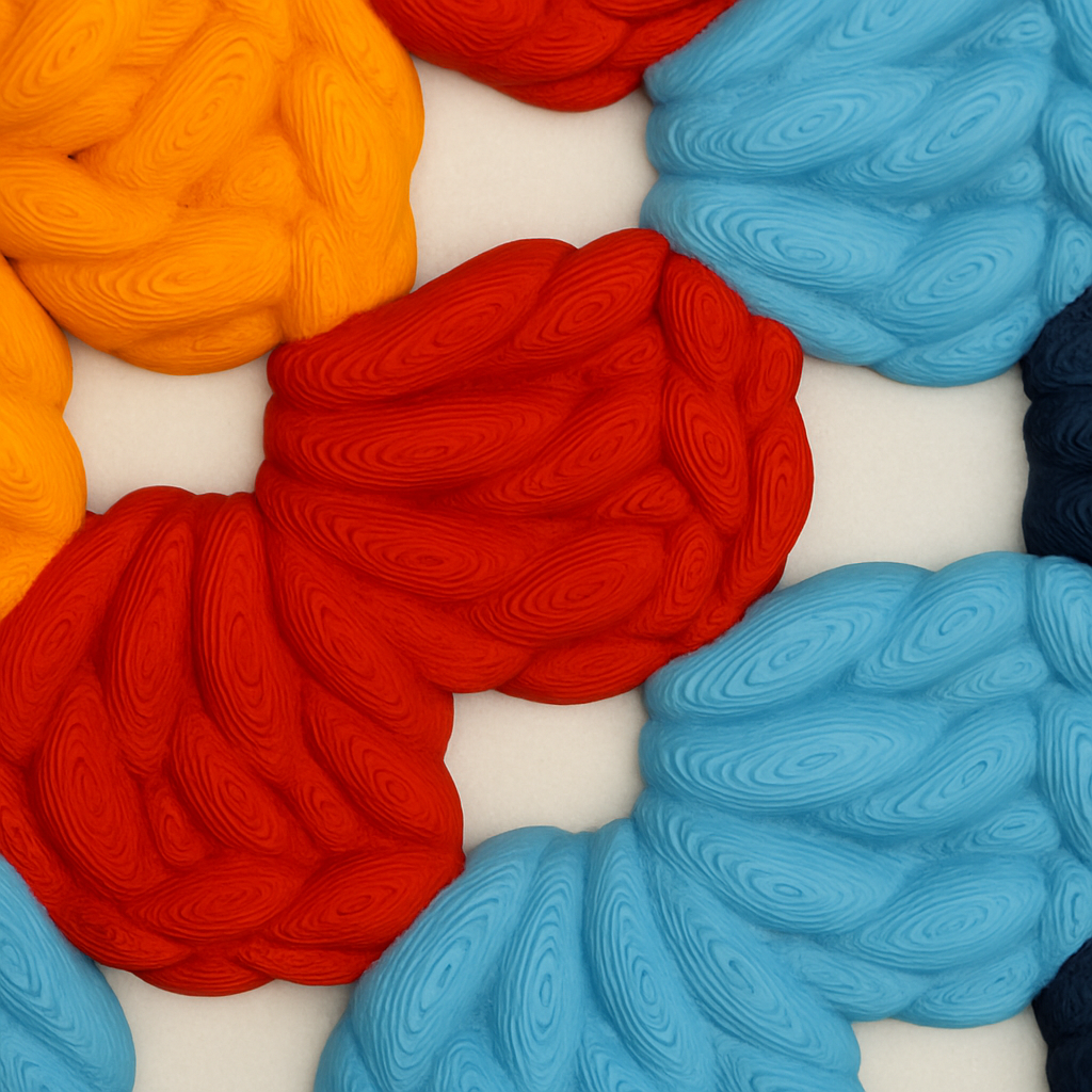3D-printed wall art resembling a crocheted granny square