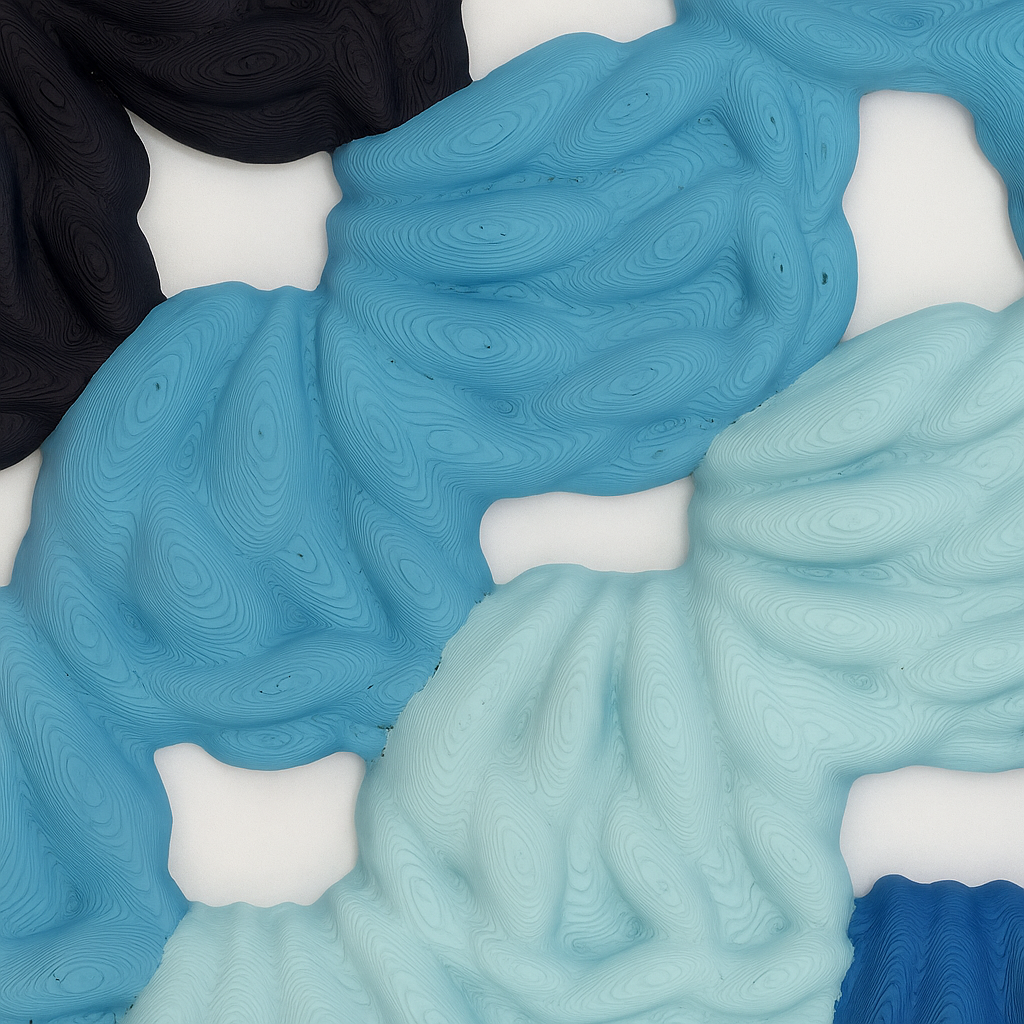 3D-printed wall art resembling a crocheted granny square